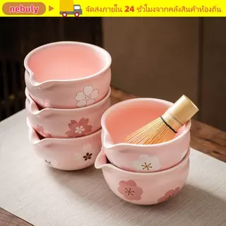 NEBULY 2 ชิ้น Matcha Brewing ถ้วย, ที่วาง Chasen Tea Art ชามมัทฉะเซรามิก, มือความจุขนาดใหญ่เครื่องมือพิธีชงชาขาตั้งแปรงชา