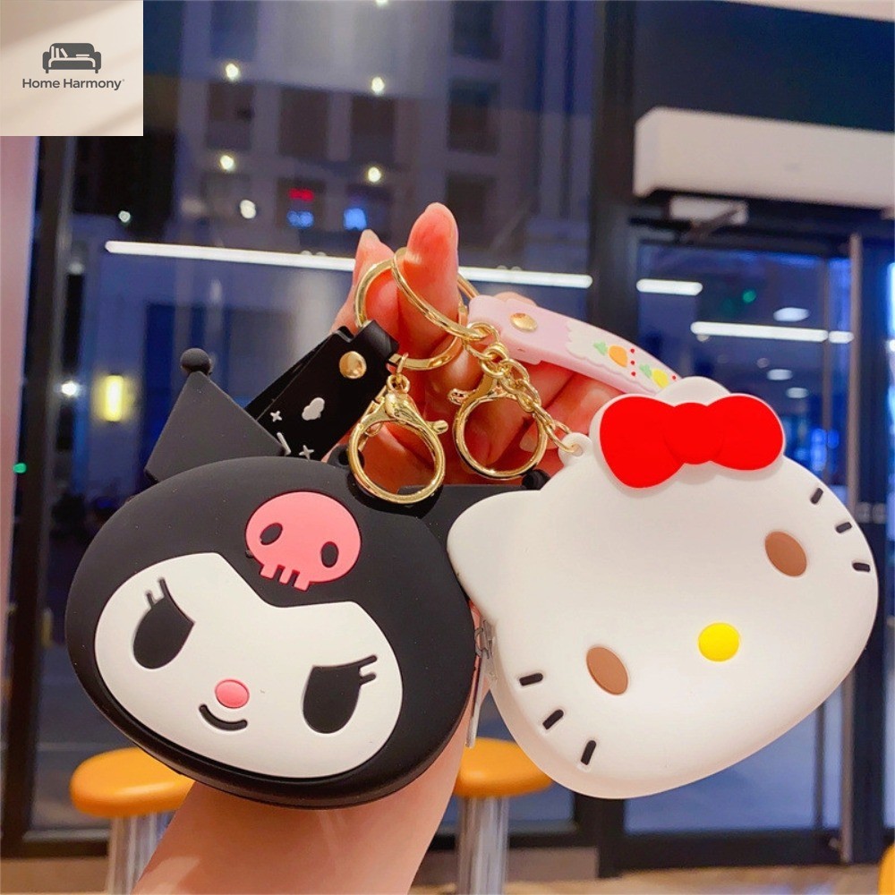 กระเป๋าสตางค์เหรียญ Sanrio Melody Kuromi ซิป ทนทาน เหมาะสําหรับผู้หญิง A00253