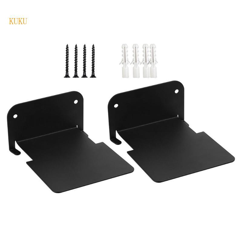 KU* ทนทานสีดําลอยชั้นวางความจุโหลดสําหรับหนังสือตกแต่งพืช Home Storage Organization