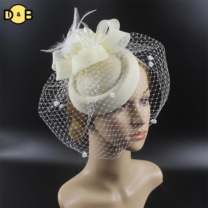 [DB] ลูกไม้ดอกไม้ผู้หญิง Elegant หมวก Headwear HairpinsFasciant งานแต่งงาน TH