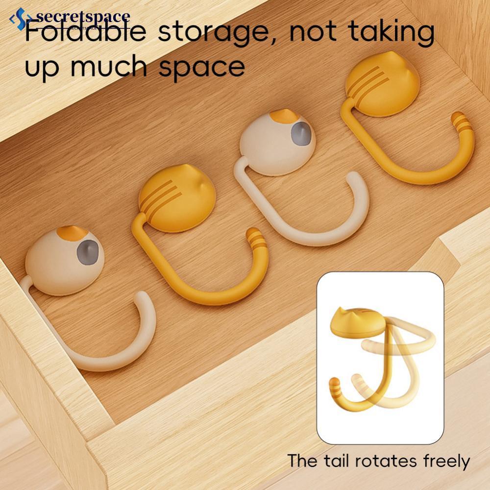 SECRETSPACE แมวน่ารัก Tail โต๊ะตะขอแบบพกพามัลติฟังก์ชั่กระเป๋าตะขอกระเป๋านักเรียนสําหรับ Home School