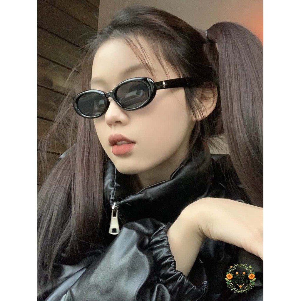 พร้อมส่ง⛽️✨แว่นตากันแดดกรอบวงรีขนาดเล็กลายดาวY2Kแฟชั่นสไตล์เกาหลีวินเทจป้องกันรังสียูวีแว่นกรองแสงสำหรับผู้ชายและผู้หญิง