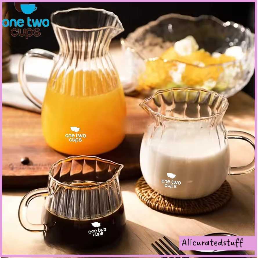 เหยือกกาน้ําชาสองถ้วยเหยือกนมกาแฟแก้ว Borosilicate 500ml - YD2