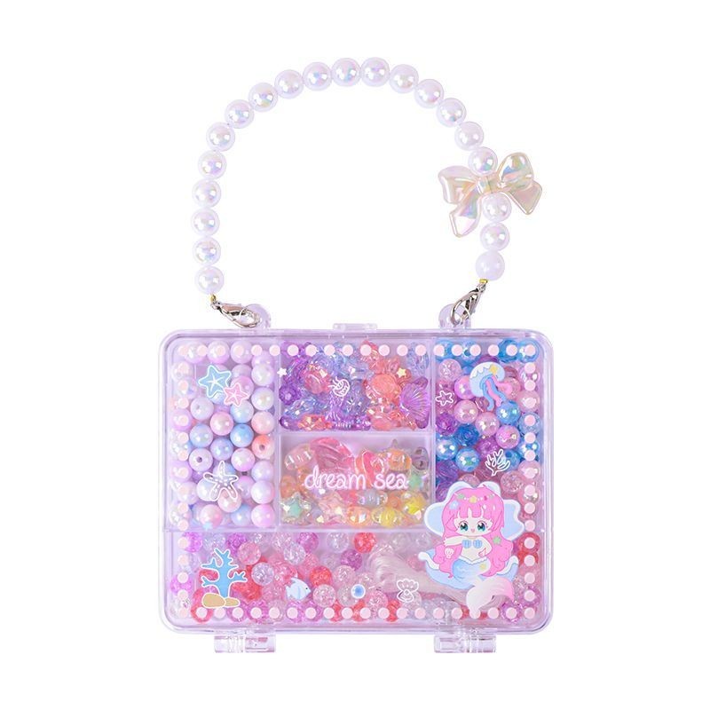 ลูกปัดแบบพกพาสแควร์กล่อง diy Handmade วัสดุสีสร้อยข้อมือเครื่องประดับอุปกรณ์เสริมสร้อยคอลูกปัดข้าวชุ