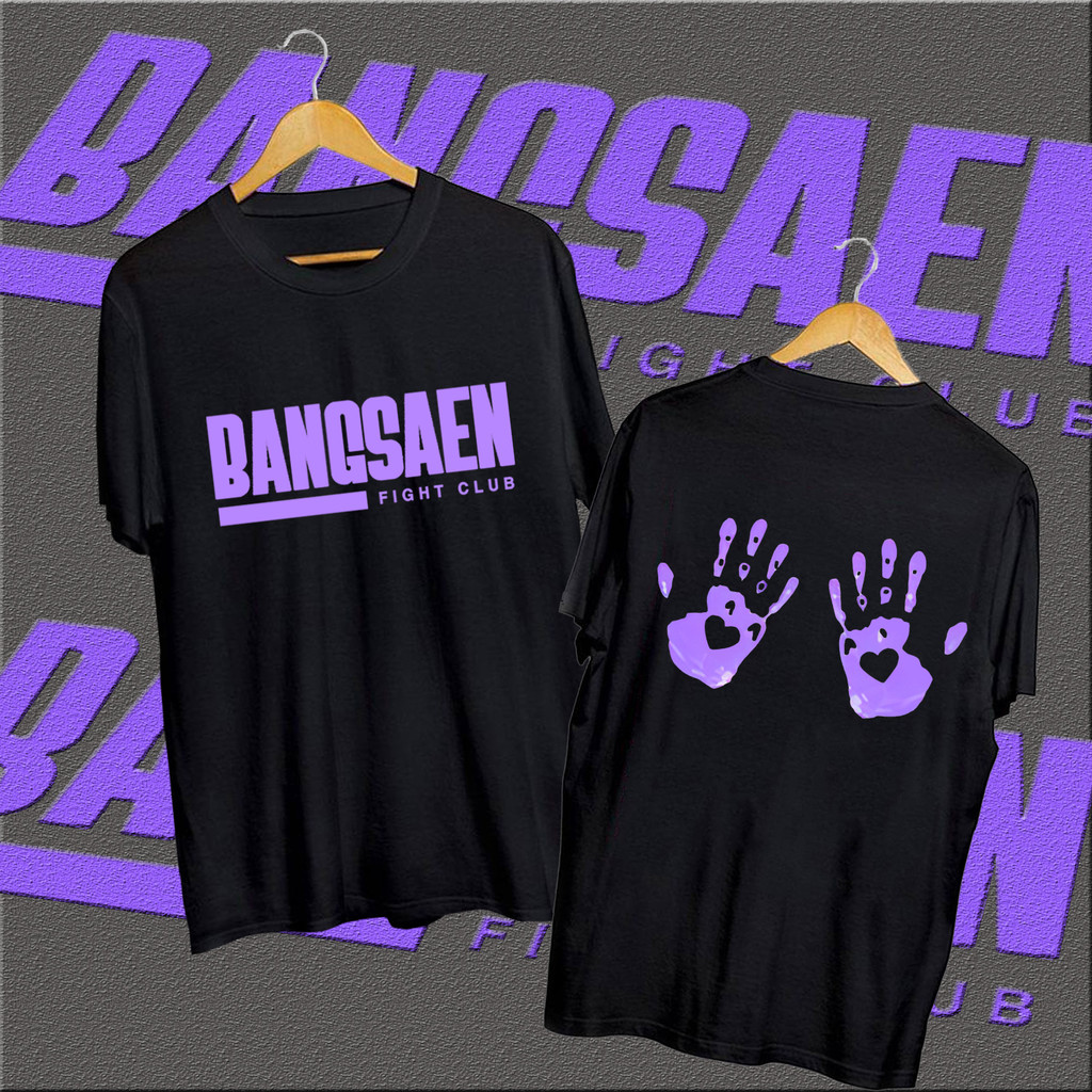 เตรียมจัดส่ง 2025 BANGSAEN FIGHT CLUB T-SHIRT เสื้อยืดลายพิมพ์มือของวง Fight Club