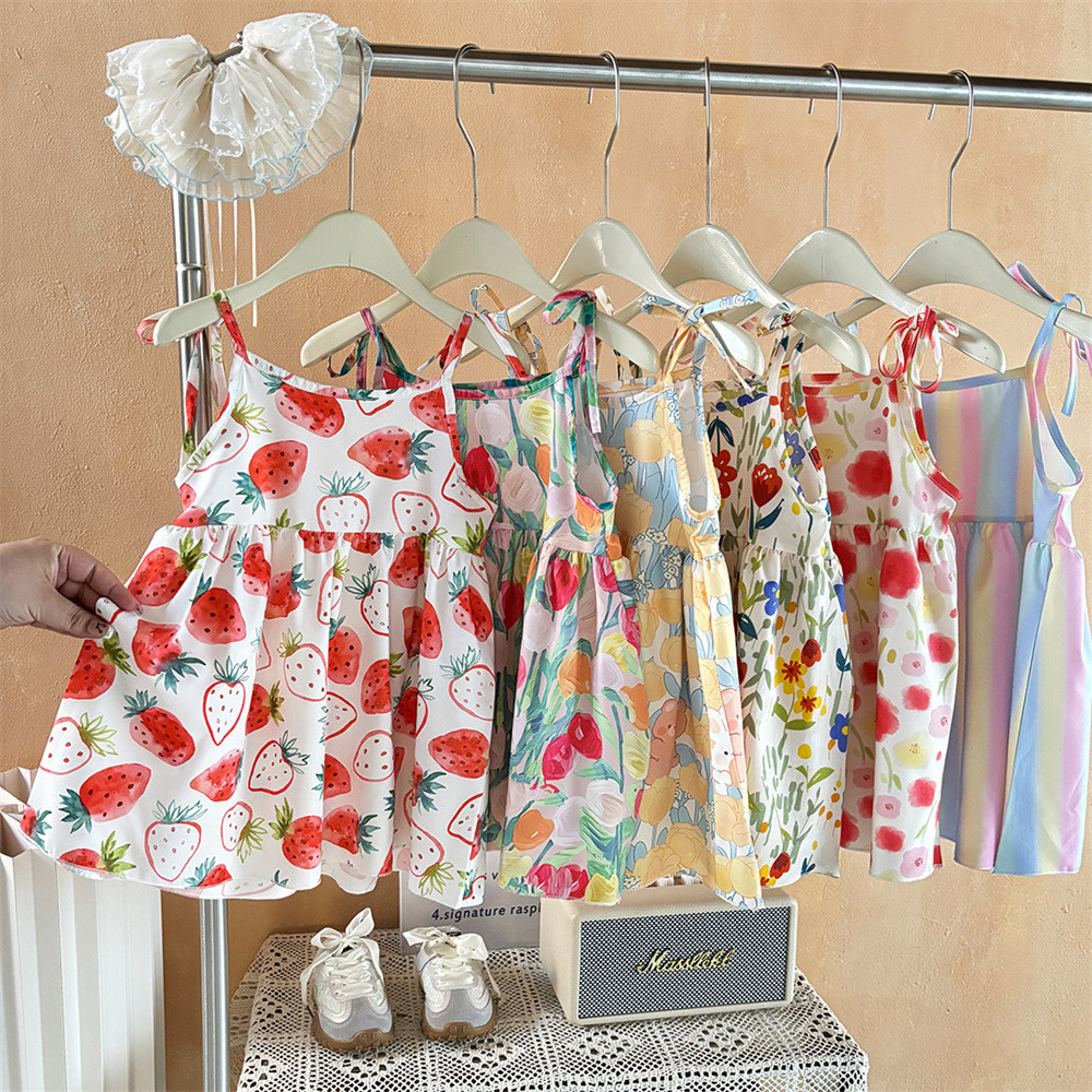 เดรสแขนกุดลายดอกไม้สำหรับเด็กผู้หญิง ดีไซน์ใหม่ ระบายอากาศได้ดี น้ำหนักเบา เหมาะสำหรับเด็กวัยหัดเดิน - รูปที่ 5
