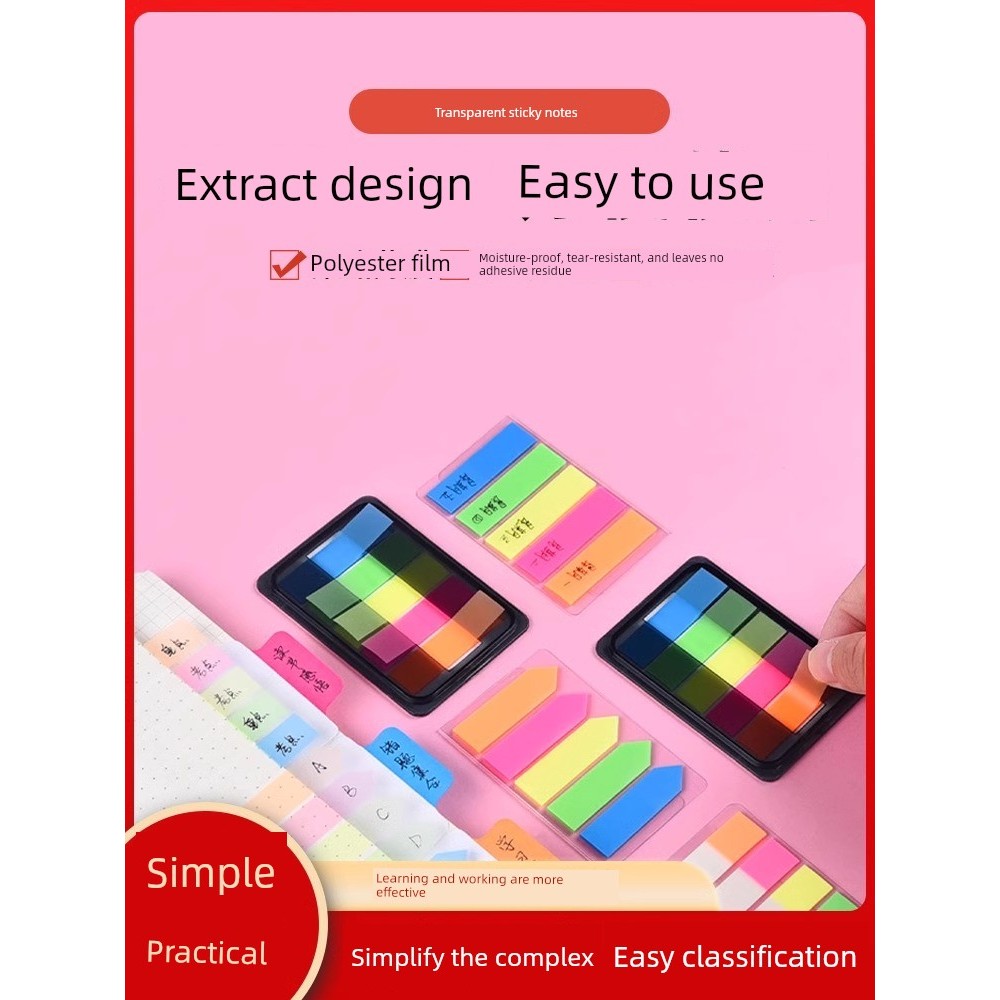 postit postit น่ารัก สติกเกอร์ดัชนีลูกศรใหม่สามารถเขียนด้วยสติกเกอร์ฉลากเหนียวใสและแข็งแรง