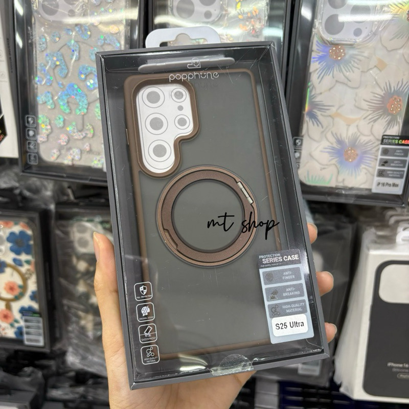 Popphone เคสโทรศัพท์มือถือ แม่เหล็ก หมุนได้ ตั้งได้ สำหรับ Samsung S25 Ultra