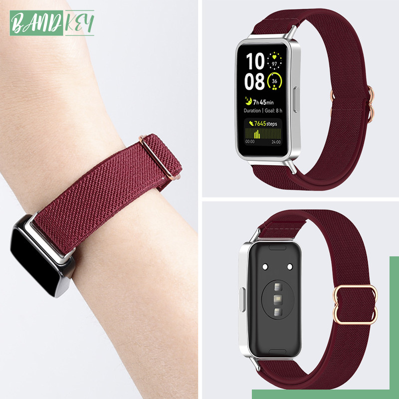 อุปกรณ์เสริมสายยืดหยุ่นไนลอน for Huawei Band 10 9 8 วัสดุไนลอนอุปกรณ์เสริมวงที่สะดวกสบาย for Huawei Band 10 9 8/NFC