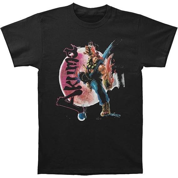 Street Fighter Mens Akuma Slim Fit T-Shirt Small Black