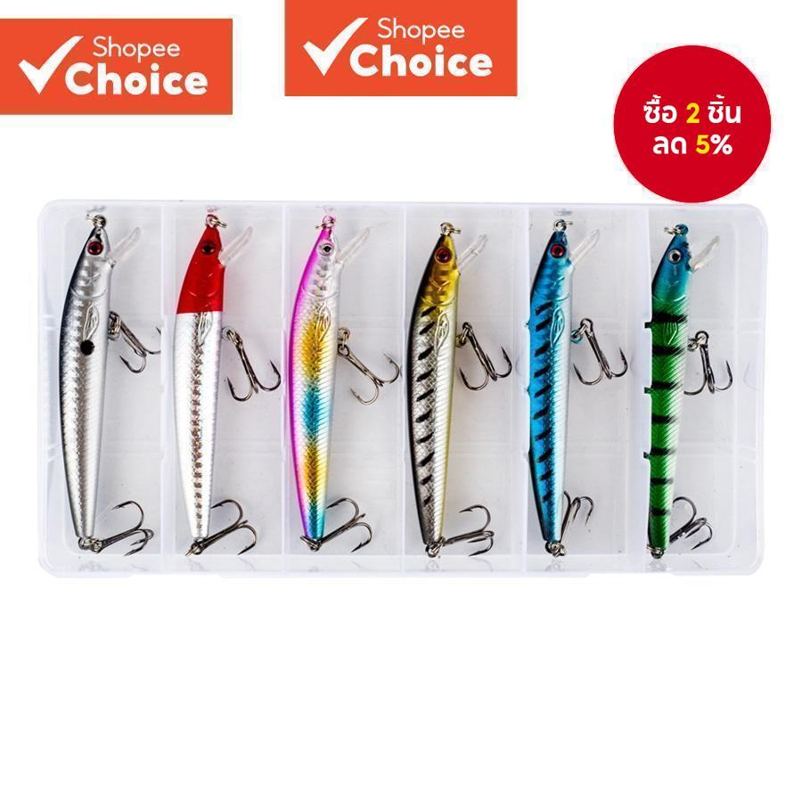 6 ชิ้น/กล่องชุดเหยื่อตกปลาลอย Minnow 10 ซม./7.5g Hard Topwater เหยื่อตกปลาเหยื่อประดิษฐ์พร้อมตะขอสําหรับ Bass Pike ปลาคาร์พ Swimbait Tackle.