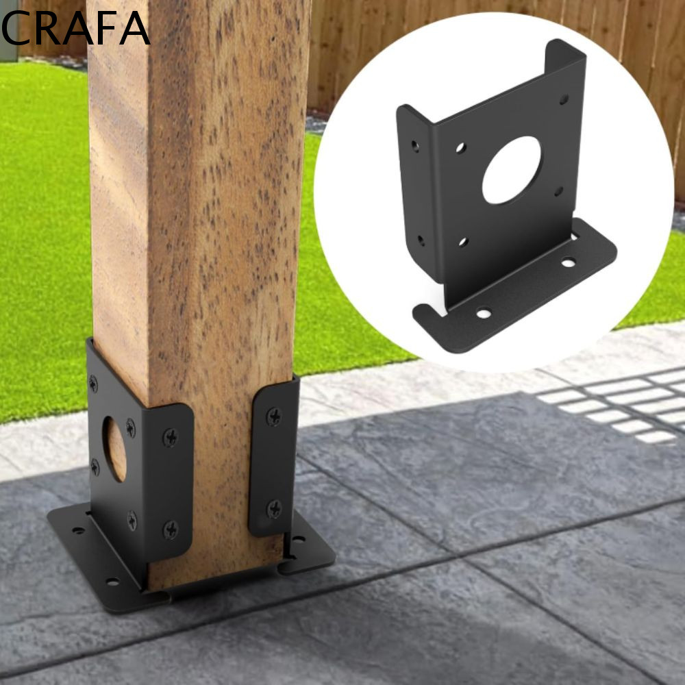 CRAFA 2 ชิ้นไม้รั้ว Pergola วงเล็บ, ปรับออกแบบแข็งแรงสนับสนุนโพสต์ฐานวงเล็บ, 3.5x3.5 นิ้วโพสต์เหล็กค