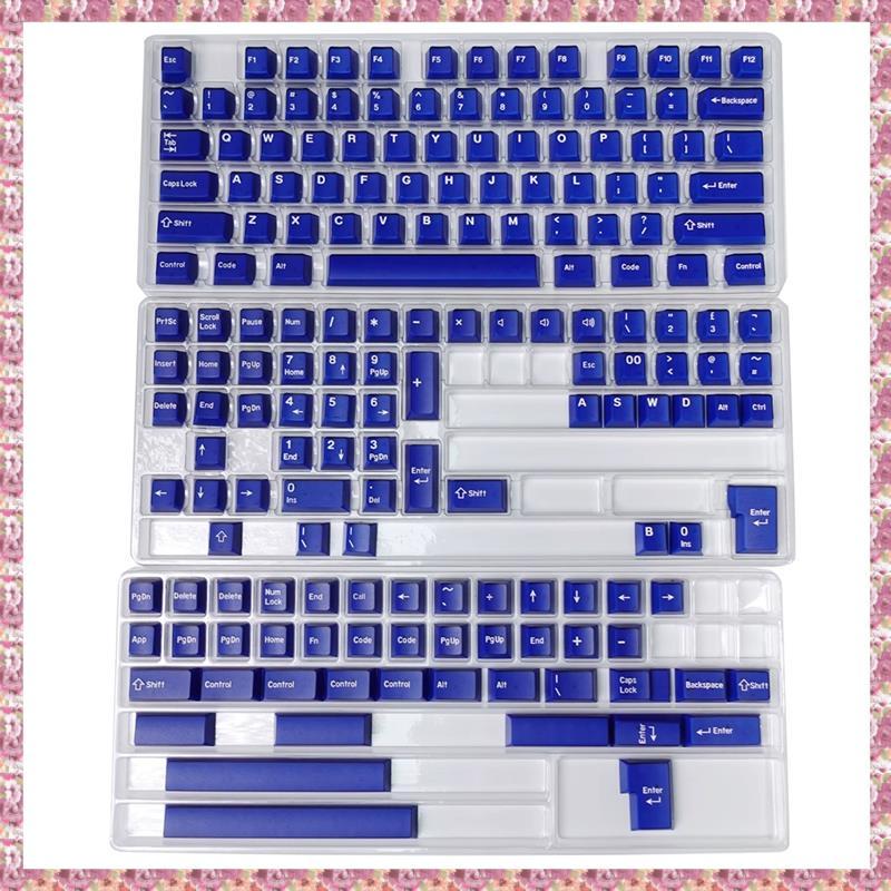 [VCPR] Double Shot Blue Jade Keycaps 174 คีย์ PBT Cherry Profile สําหรับคีย์บอร์ดเครื่องกลเกม DIY สํ
