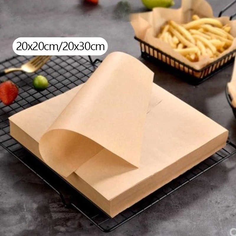 MAS 100แผ่น/ชุด กระดาษรองอบขนม bakingpaper รองอาหาร เบเกอรี่ และห่ออาหาร กระทะปิ้งย่าง ถาดอบขนม กระดาษไข - รูปที่ 6
