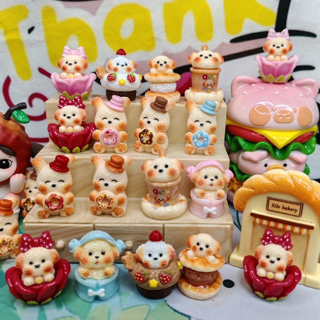 ทําเอง นุ่มน่ารักขนาดเล็กมาร์ชแมลโลว์ลูกสุนัขน่ารักเครื่องประดับขนาดเล็กครีมกาวเรซิ่นพวงกุญแจวัสดุฉากบ้านเด็ก