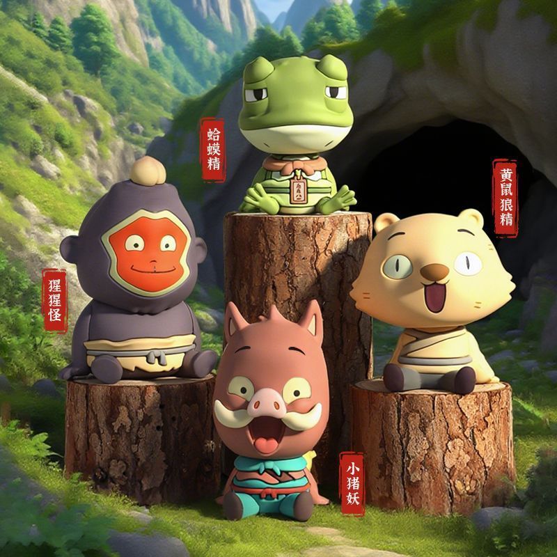 Langlang Mountain Little Monster แถวนั่งเครื่องประดับ Little Monster ภาพยนตร์ สินค้ารูปตุ๊กตาของขวัญ