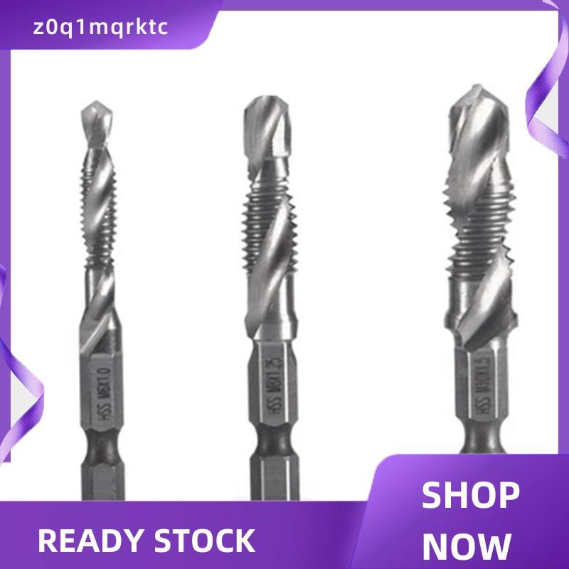 z0q1mqrktc 3 ชิ้น M6 M8 M10 เหล็กความเร็วสูงไทเทเนียมชุบคอมโพสิตแตะเจาะและแตะเครื่องแบบบูรณาการแตะเป
