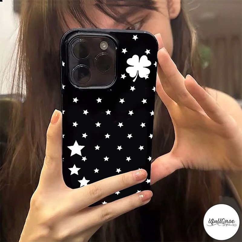 เคสไอโฟน15 11สำหรับ IPhone 16 17 AIR 15 13 11 12 14 Pro Max XR XS X Max 15 7 8 Plus เคสซิลิโคนเงา โคลเวอร์ ดาว มีเสน่ห์ - รูปที่ 6
