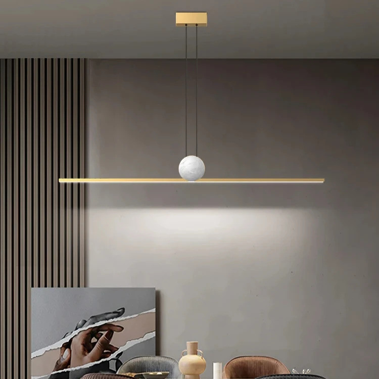 Minimalist ยาว Strip จี้ Nordic โมเดิร์น LED แขวนโคมไฟร้านอาหารห้องครัว Island Home Decor โคมไฟ