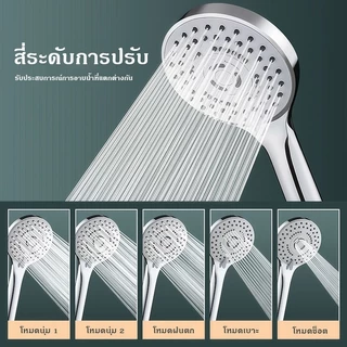 ฝักบัวอาบน้ำแรงดันสูง วัสดุ ABS ไม่เป็นสนิม หัวฝักบัวมือถือทรงกลม เพิ่มแรงดันน้ำ ใช้กับเครื่องทำน้ำอุ่น ชุดฝักบัว
