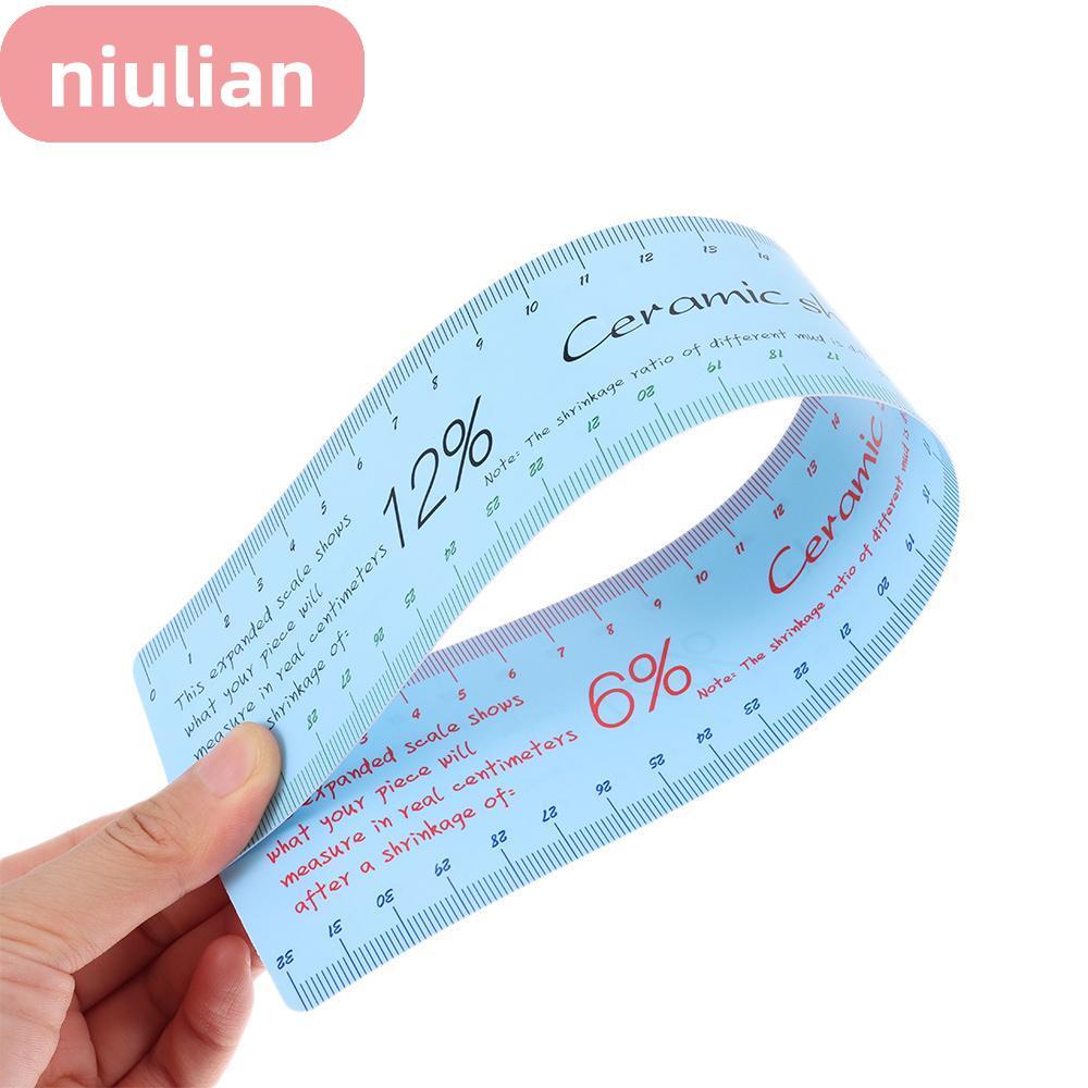 ไม้บรรทัดขนาดหดเซรามิก NIULIAN, 37*5.5 ซม.ไม้บรรทัดวัดเซรามิก Sky-blue, ไม้บรรทัดมาตรฐานพลาสติก 32*3