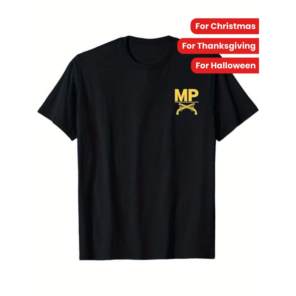 MP ตํารวจทหาร คณะ US Army เสื้อยืดผ้าฝ้าย 100% คอกลมลําลองแขนสั้นยืดสไลค์พอดีผ้าถักพร้อมพิมพ์ถ่ายเทค