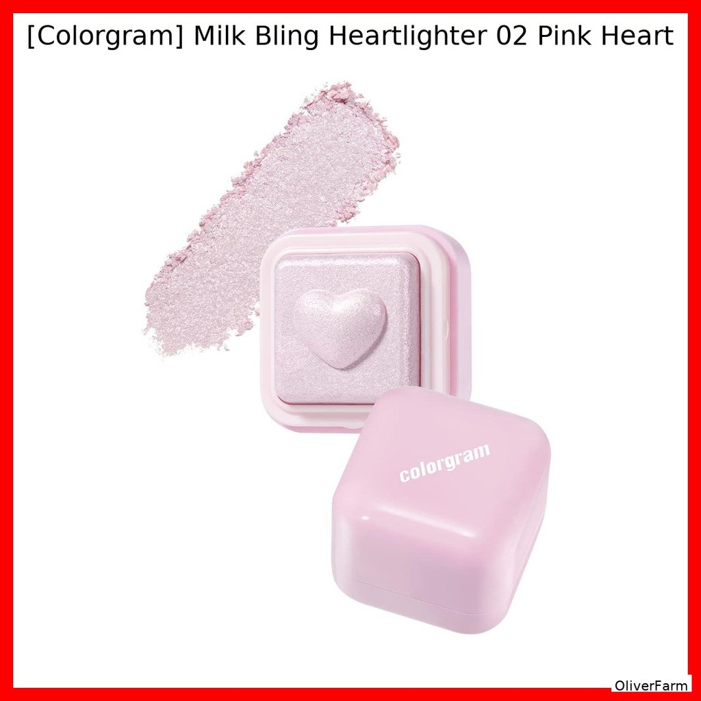[Colorgram] Milk Bling Heartlighter 02 Pink Heart / Korean Highlighter / Radiant Glow / ของแท้ 100% 