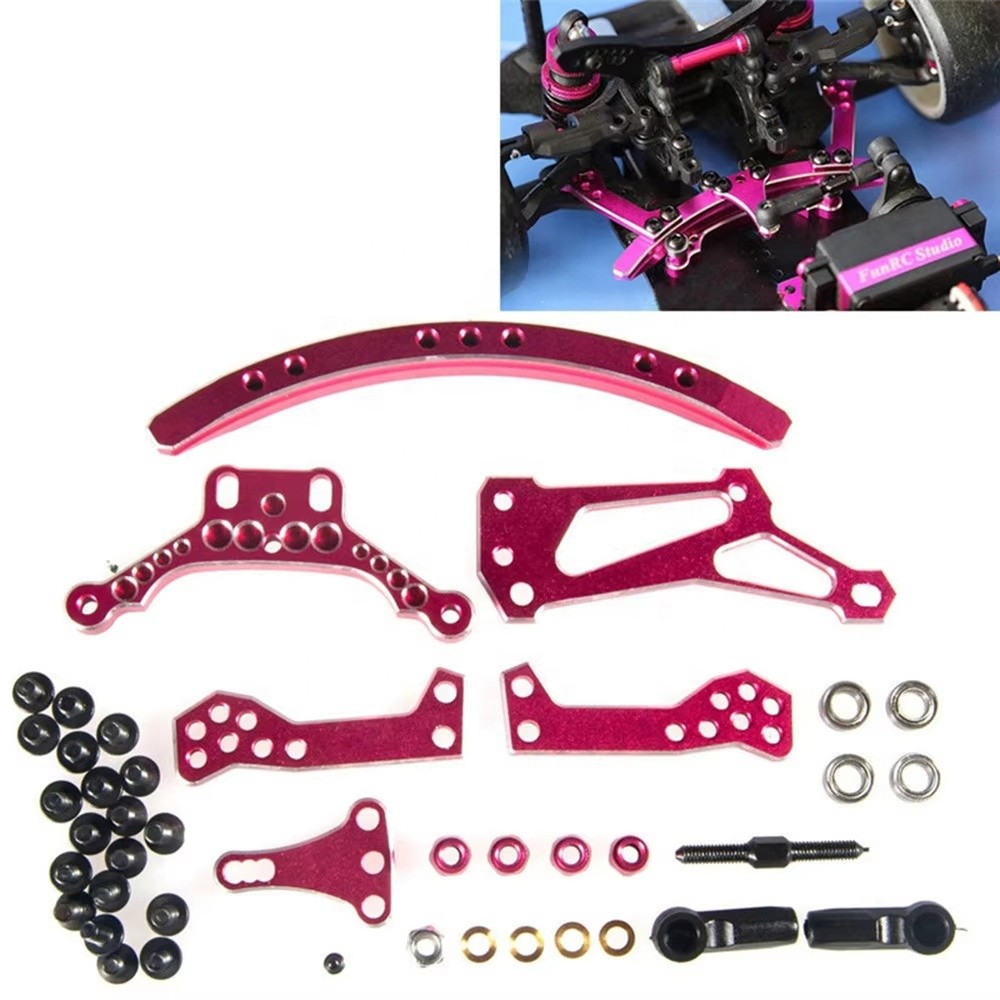 Sakura D4 RWD RC Parts Aluminium Pink Steering Curve Slide Track Set