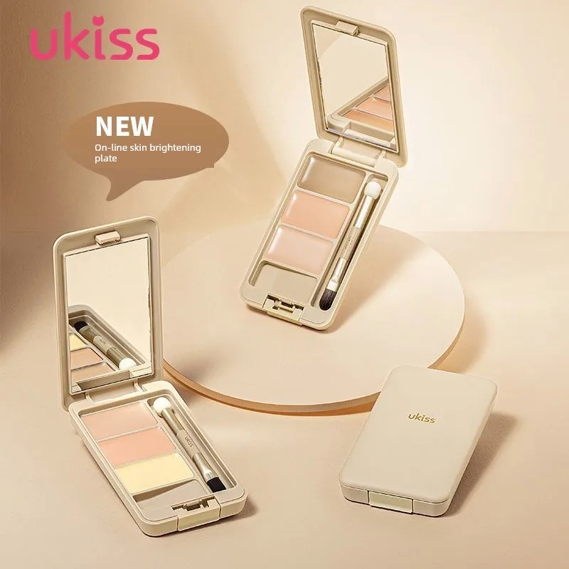 คอนซีลเลอร์ concealer UKISS Tricolor คอนซีลเลอร์คอนซีลเลอร์ Palette Brightening ปกปิดจุดด่างดํารอยสิ