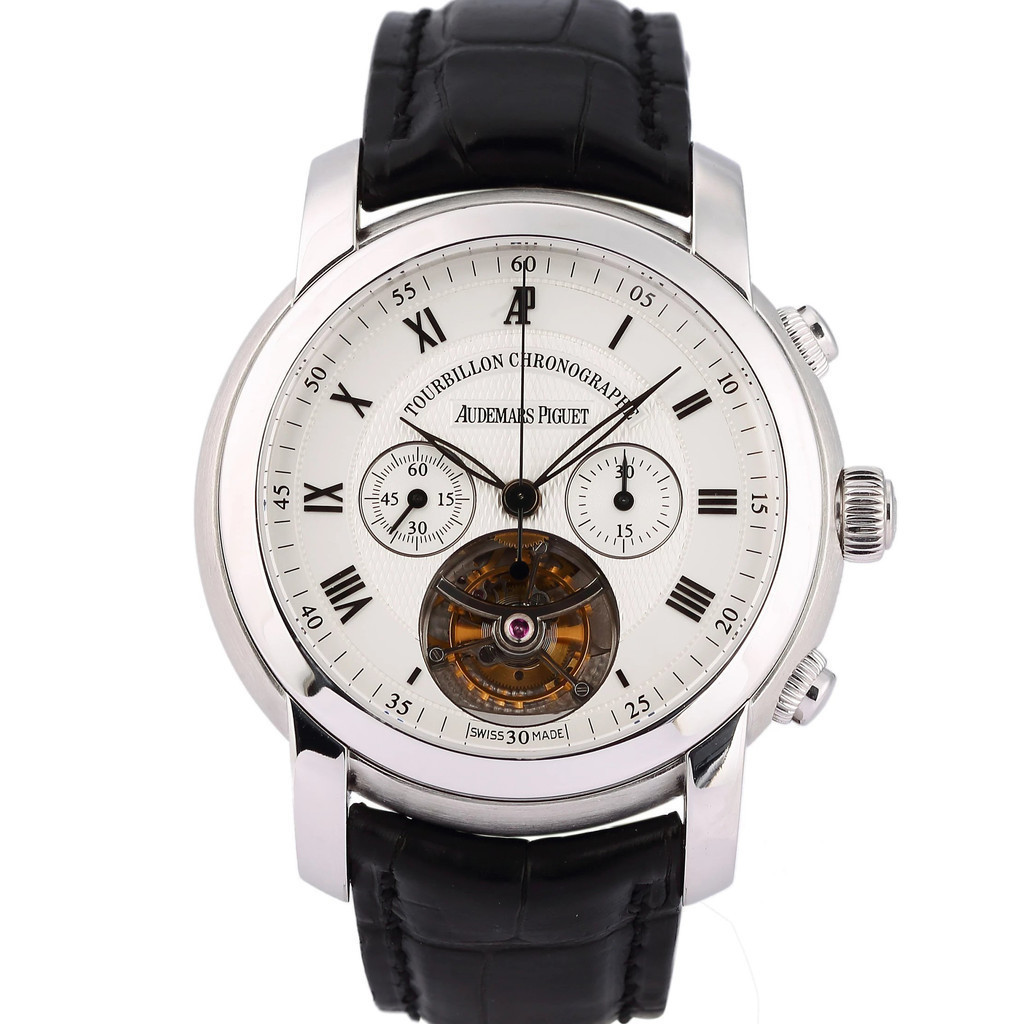 Aibi Classic Manual Mechanical Chronograph Tourbillon Platinum นาฬิกาผู้ชาย 26010BC Audemars Piguet