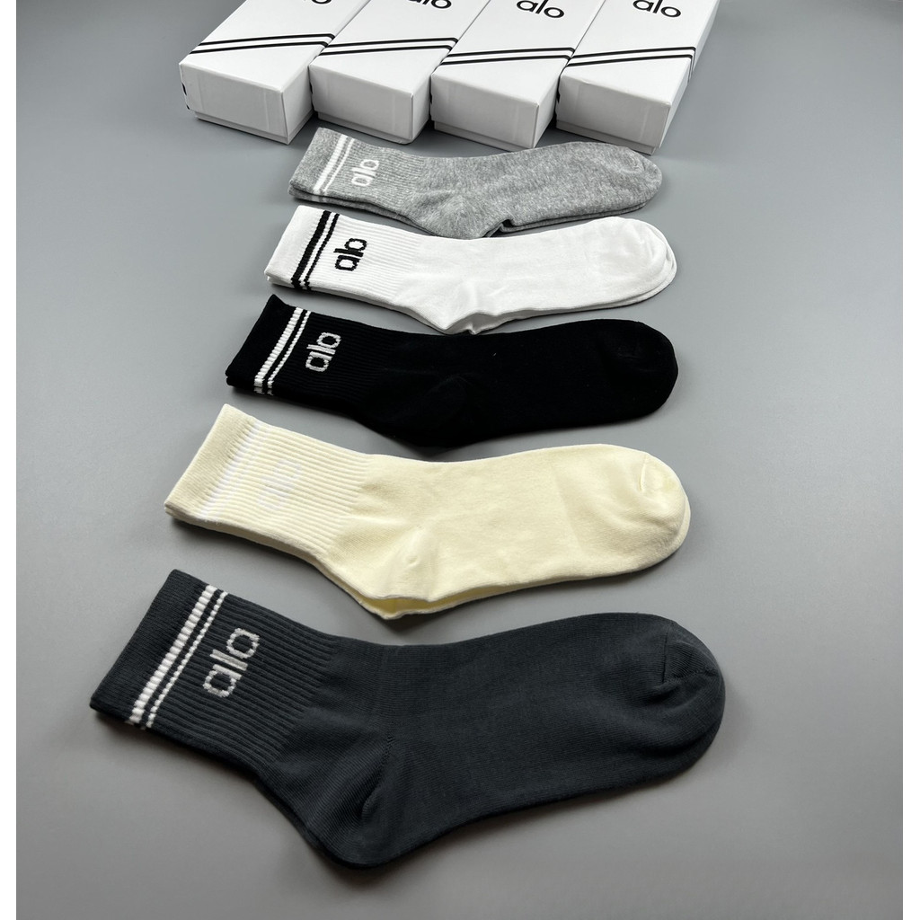 Alo Gift Box Professional Yoga Pilates Sports Socks Fitness Stripes Running Yoga Socks