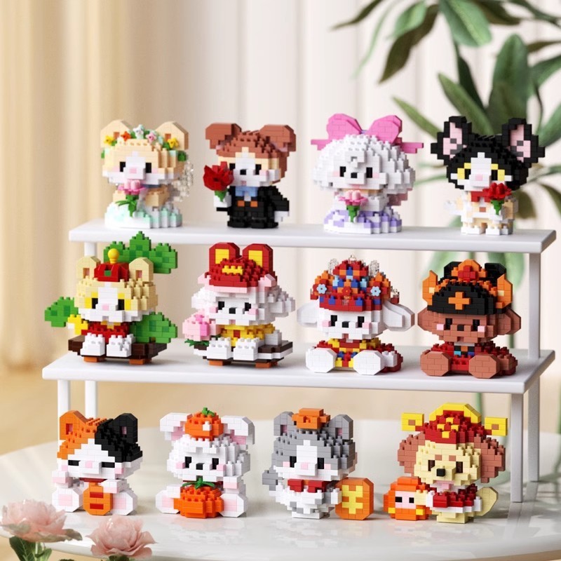 SM ไมโครบล็อกการ์ตูนสัตว์DIY ของเล่นเสริมทักษะ