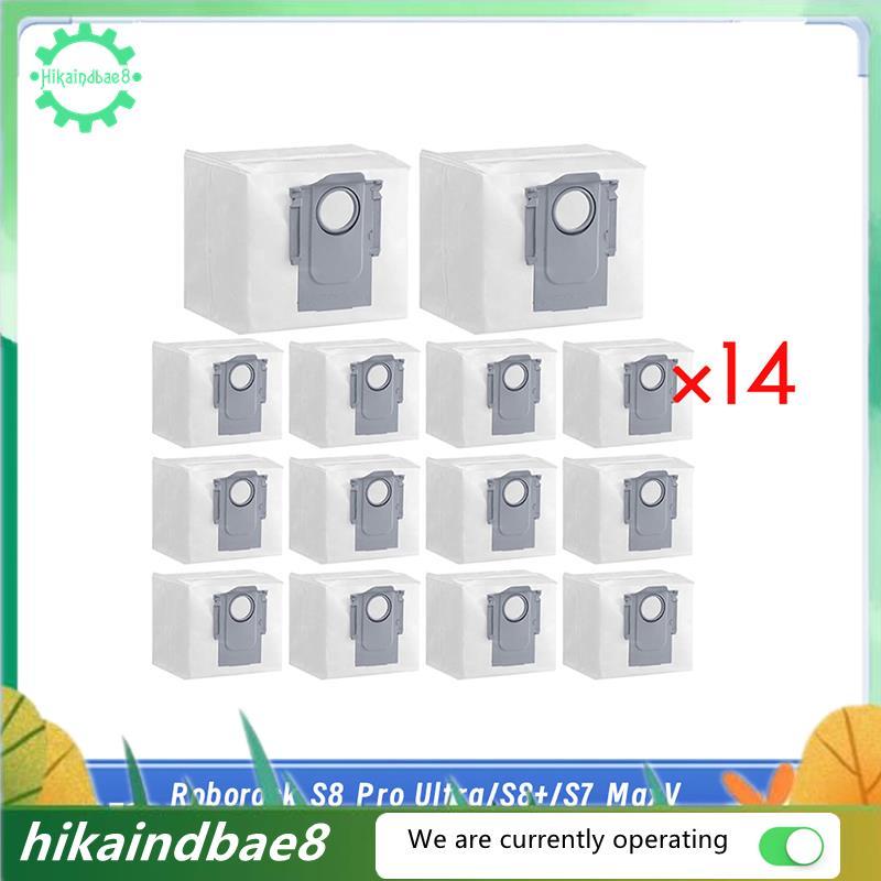 [hIkaai] 14 ชิ้น 2.7L ถุงเก็บฝุ่นแบบใช้แล้วทิ้งขนาดใหญ่สําหรับRoborock S8 Pro Ultra/S8+/S7 MaxV Ultr