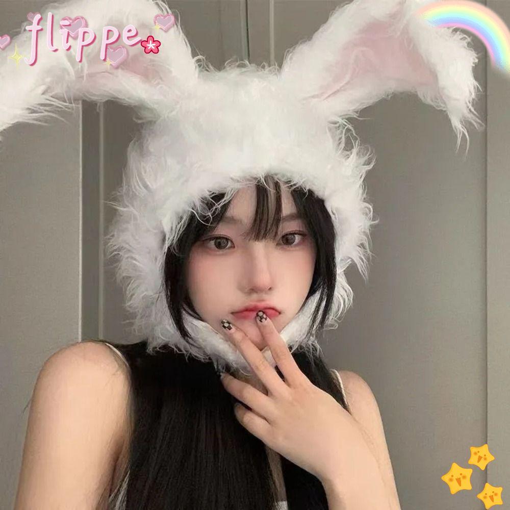 FIPE หมวกหูกระต่าย Kawaii สำหรับฤดูหนาว อุ่นและน่ารัก พร้อมใช้ในการคอสเพลย์หรือสวมใส่วันธรรมดา