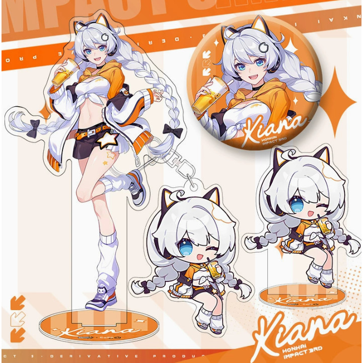 ชุดพวงกุญแจป้าย Kiana Honkai Impact 3 4 ชิ้น