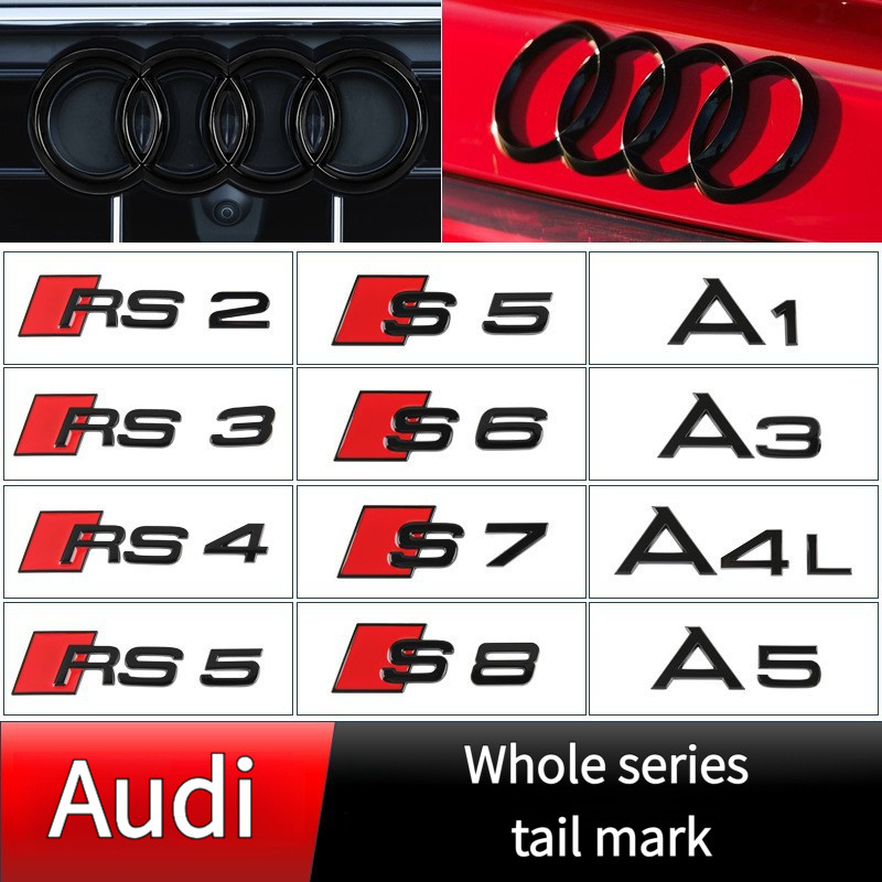 [จํากัดซื้อหนึ่งแถมหนึ่ง] เหมาะสําหรับ Audi รถโลโก้สติกเกอร์ Word Mark A4 A5 A6 Q3 Q5 Q7 A8 TT Full 
