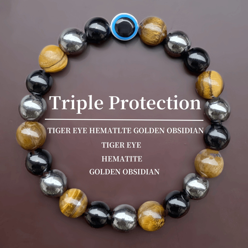 สร้อยข้อมือขายดี Tiger Eye Black Gallstone Obsidian Eye of Devil