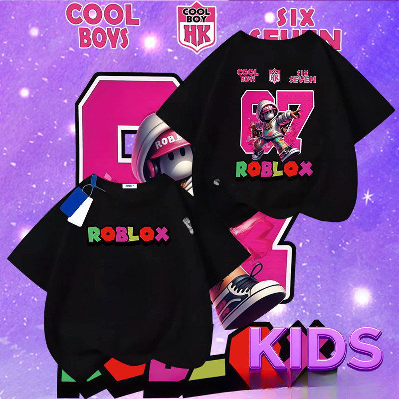 COD (24-hour delivery) Boys and Girls Short Sleeve T Children's T-shirt 6 7 (SIX SEVEN) Cartoon Char