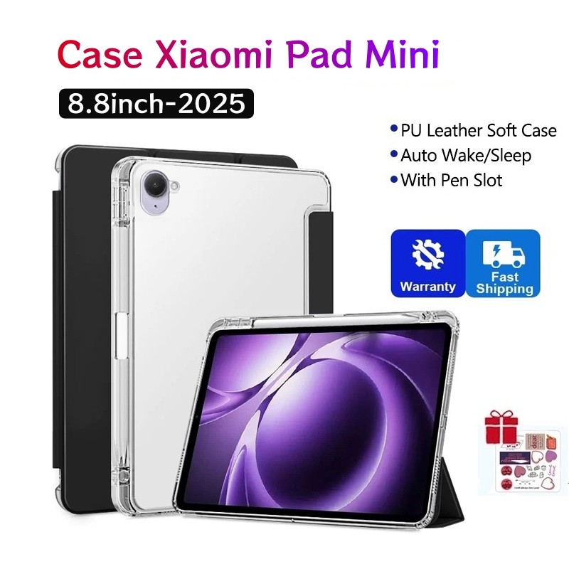 สําหรับ Xiaomi Pad Mini 8.8 นิ้ว 2025 พร้อมช่องเสียบปากกาเคสแม่เหล็กสําหรับ Xiaomi Pad Mini ฝาครอบด้