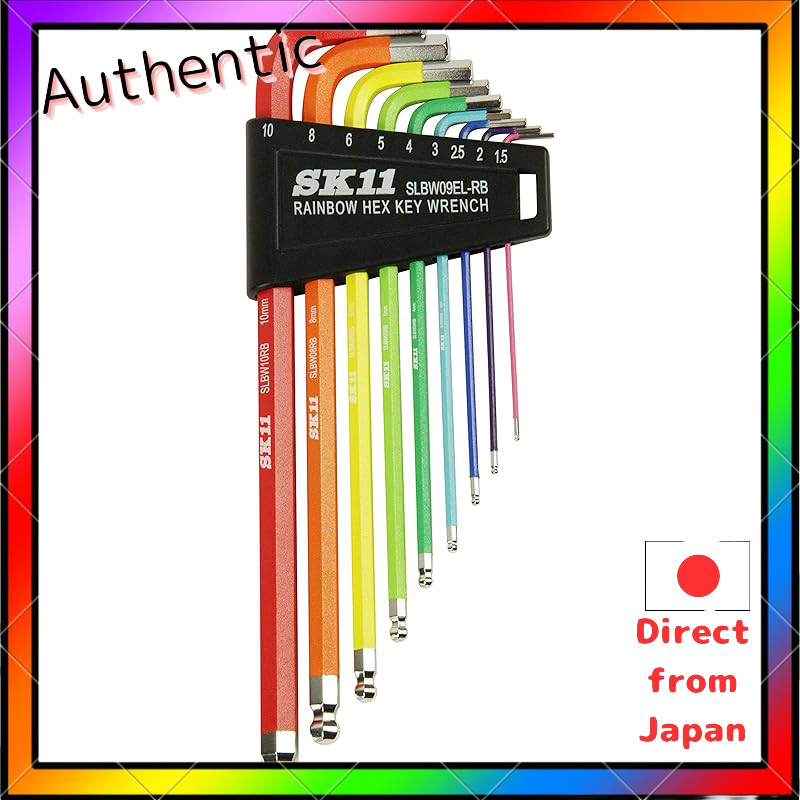 SK11 Rainbow Ball Point Hex Key Set - 9-Piece Set SLBW09EL-RB