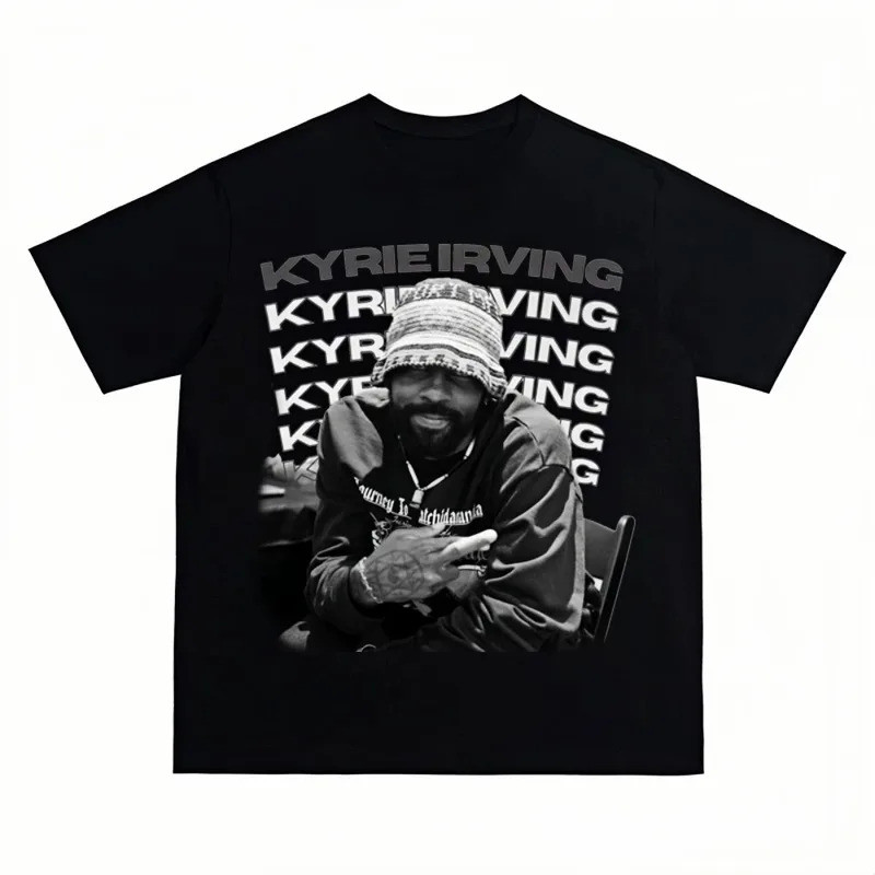 Kyrie Irving Layered Typo T-Shirt Moisture Wicking Aesthetic Basketball Fan Daily Casual Outdoor Spo