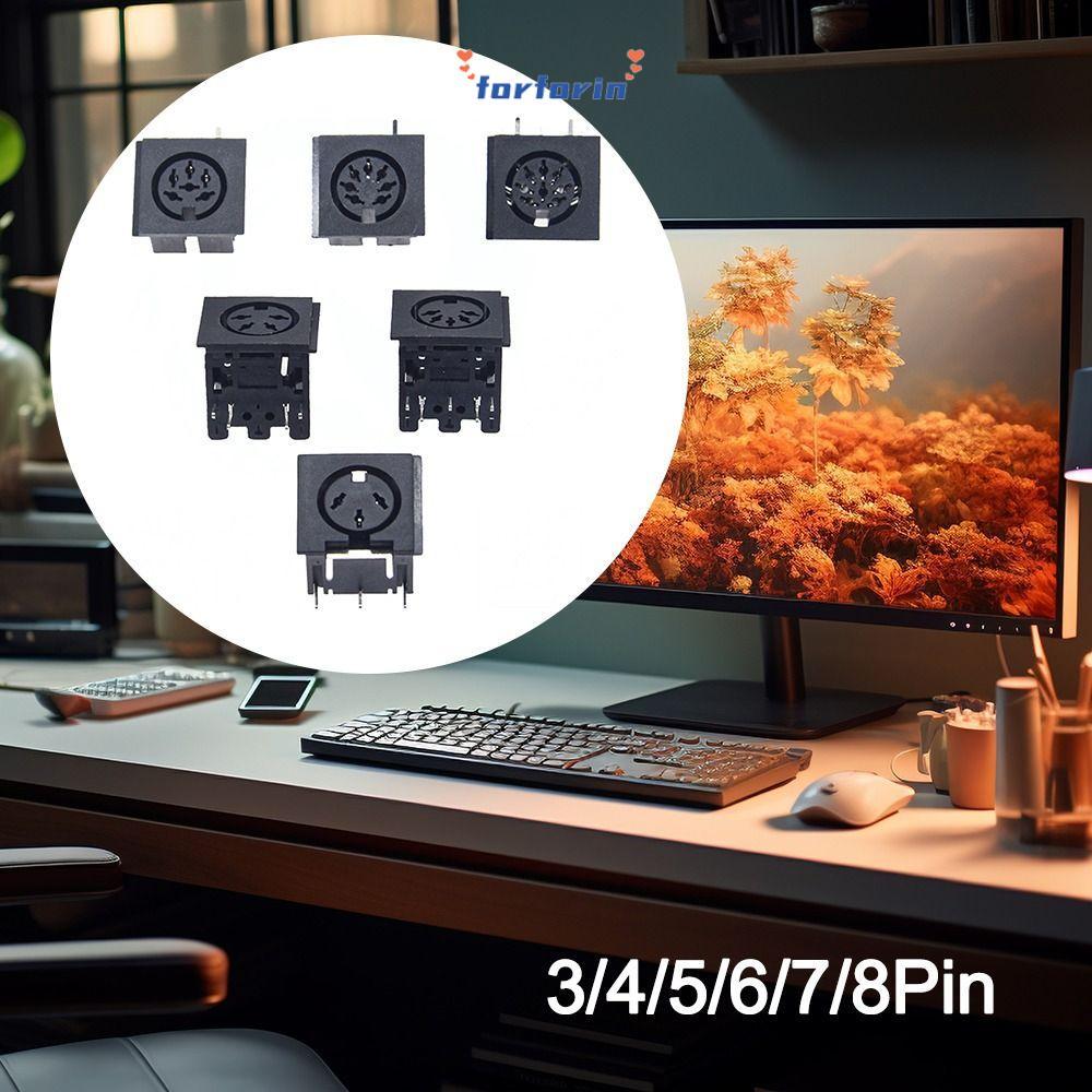 FORFORIN DIN ขั้วต่อซ็อกเก็ตหญิง, 3 4 5 6 7 8 Pin 4 P/5 P/6 P/7 P/8 P แผง PCB Mount DIN Mini Jack, ป
