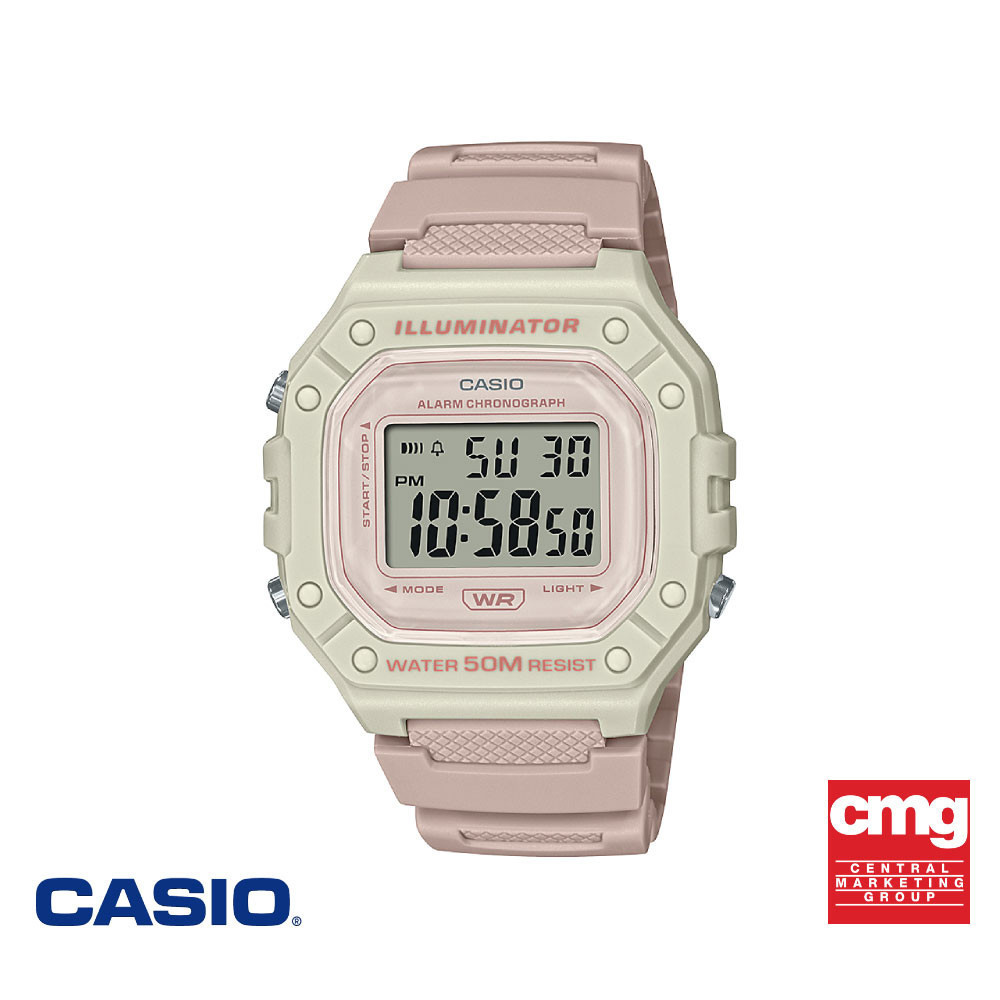 CASIO นาฬิกาข้อมือ CASIO รุ่น W-218HC-4A2VDF วัสดุเรซิ่น สีชมพู
