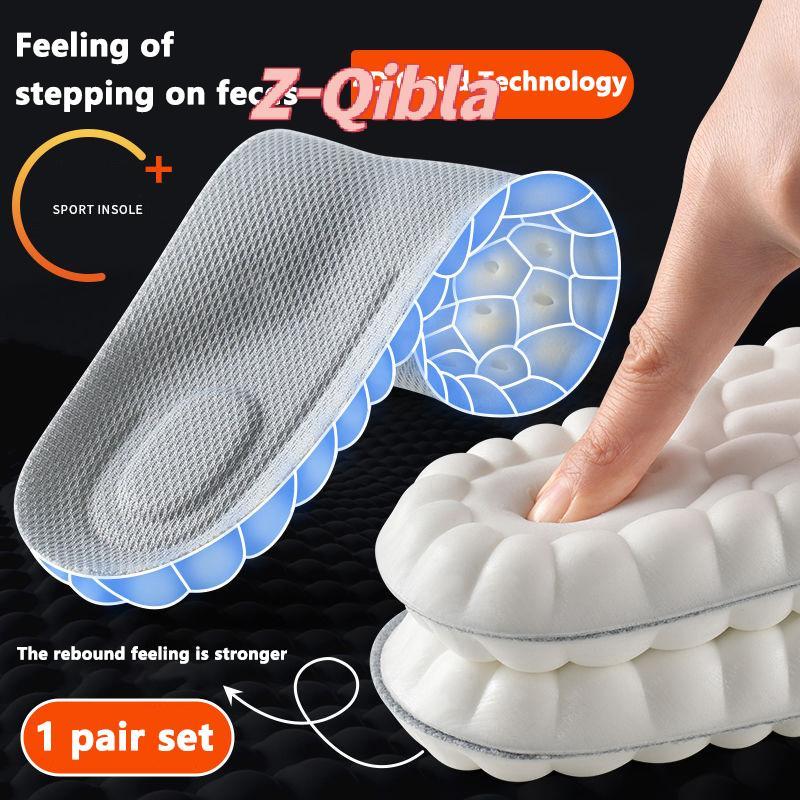 [Z-Qibla-t] ความยืดหยุ่นสูง Latex Sport Insoles แผ่นรองเท้านุ่ม Arch สนับสนุน Orthotic Insoles Breathable ระงับกลิ่นกาย Sho Absorption Cushion