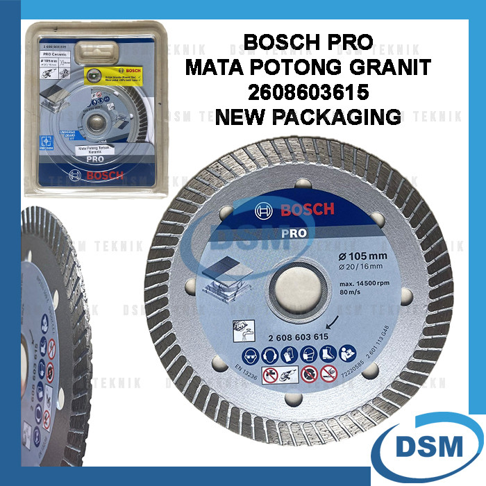 MATA BOSCH GRANITE TILE CERAMIC MARBLE CUTTING BIT 4" INCH 105 MM STANDARD PRO CERAMIC 2608603615