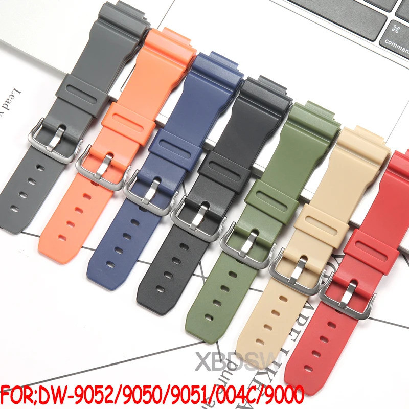 DW9052 สายนาฬิกาสําหรับ Casio DW-9050/9051/9002 DW-9000/90003/9004 สร้อยข้อมือผู้ชายซิลิโคนสายคล้อง