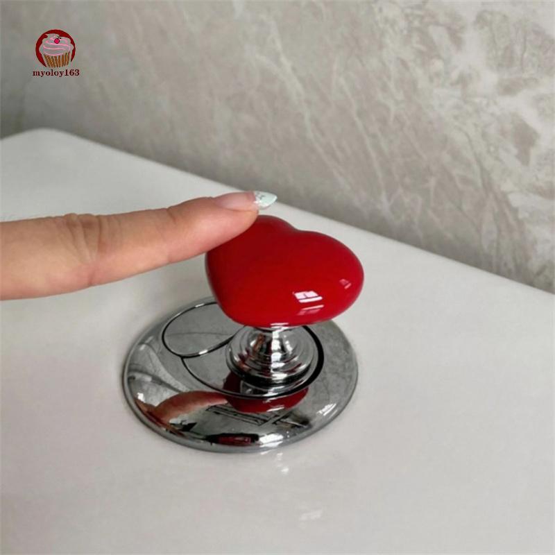 Myoloy Handle ห้องน้ํากดปุ่มรูปหัวใจกดถัง Push Switch ห้องน้ําห้องอาบน้ําตกแต่งน้ํากด Flush ปุ่มเครื่องมือบ้าน TH