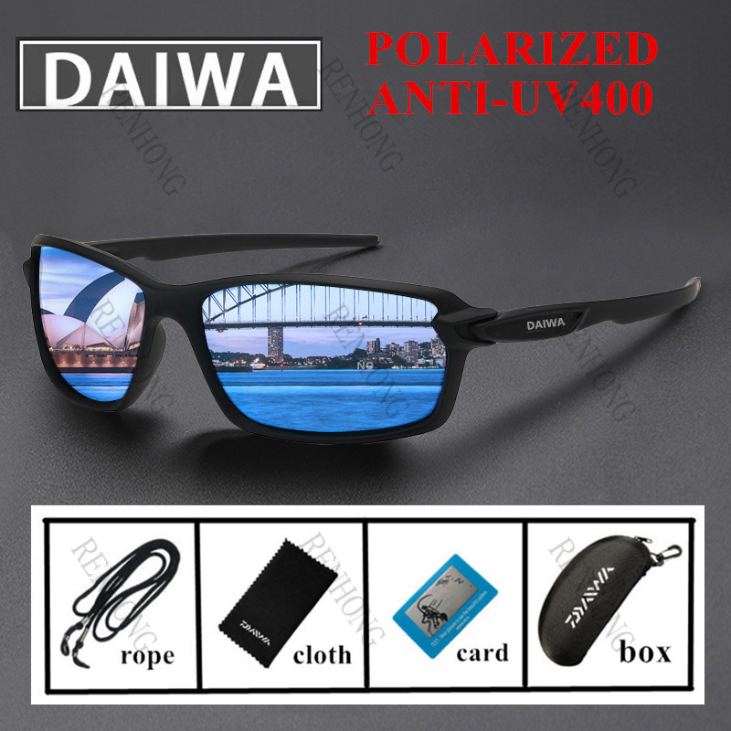 Set DAIWA Polarized Classic Sport แว่นตากันแดด UV400 เหมาะสำหรับกิจกรรมกลางแจ้ง เช่น ตกปลา ขี่จักรยาน และเดินทาง ทั้งผู้ชายและผู้หญิง
