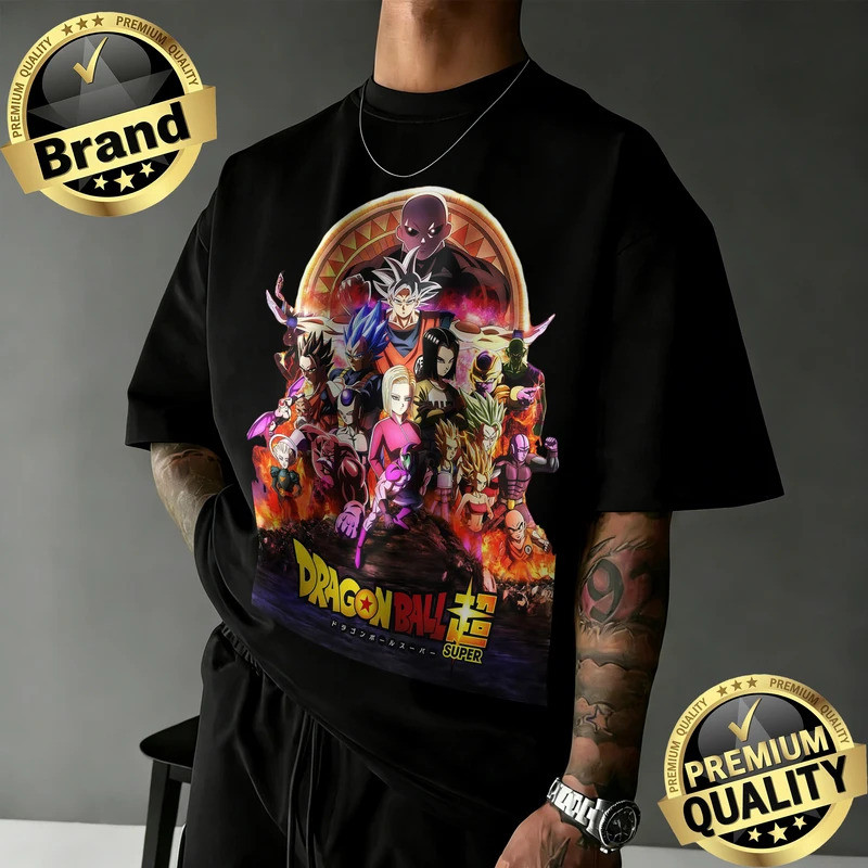 เสื้อยืดคอตตอนลายดราก้อนบอลซูเปอร์ รุ่นใหม่ปี 2026 ทรงโอเวอร์ไซส์ ลายกราฟิกสุดอลังการสำหรับแฟนๆ DBZ 