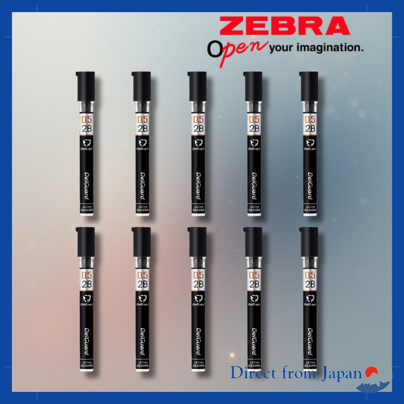 Zebra Delguard Mechanical Pencil Lead 0.3, 0.5, 0.7 - 10 pcs each (B-P-LDS10-B, B-P-LD10-HB, B-P-LDB